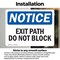 Signmission Exit Sign, Vinyl Decal, 5 in W, 3.5 in H, Exit Path Do Not Block OS-2PACK-NS-D-35-L-12238 - alternate 3